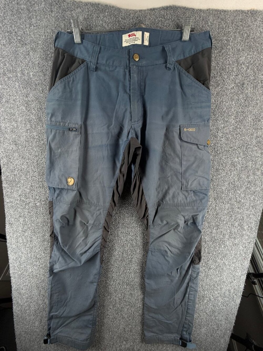 Fjallraven Kaipak Trouser 84466 Waxed Straight Leg 30 Blue Mens ACTL 33x33